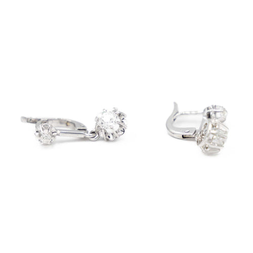 Boucles d'oreilles Boucles d'oreilles Dormeuses Or blanc Diamant 58 Facettes 2027486CN