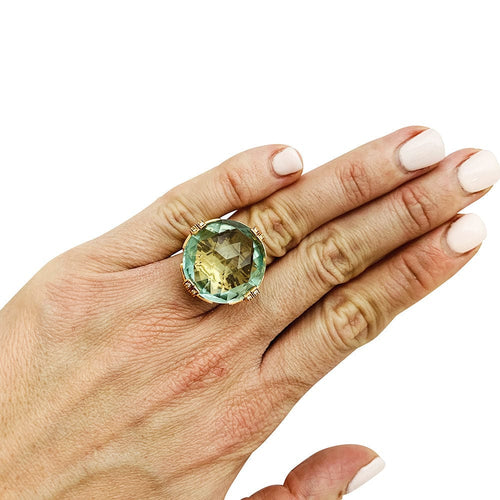 Bague 48 Bague Bulgari, "Parentesi Cocktail", prasiolite, diamants. 58 Facettes 30941