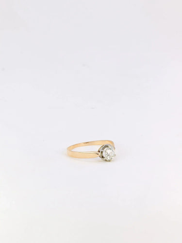 Bague 54 Solitaire Or rose Diamant coussin 58 Facettes J217