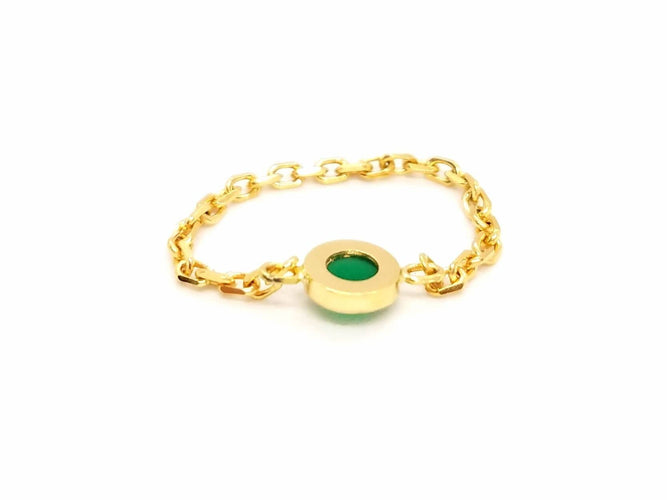 Bague 55 Bague Chaînette Or jaune Agate 58 Facettes 843306CD