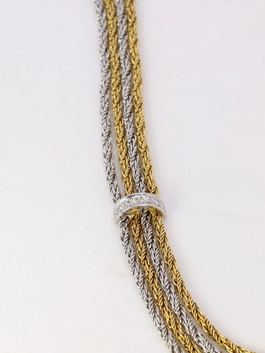 Collier Collier draperie vintage quatre rangs diamants 58 Facettes J97