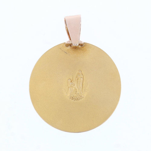 Pendentif Médaille or jaune et rose Vierge Marie auréolée 58 Facettes 15-103