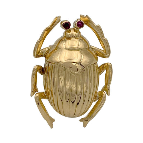 Broche Clip Scarabée or jaune. 58 Facettes 32169