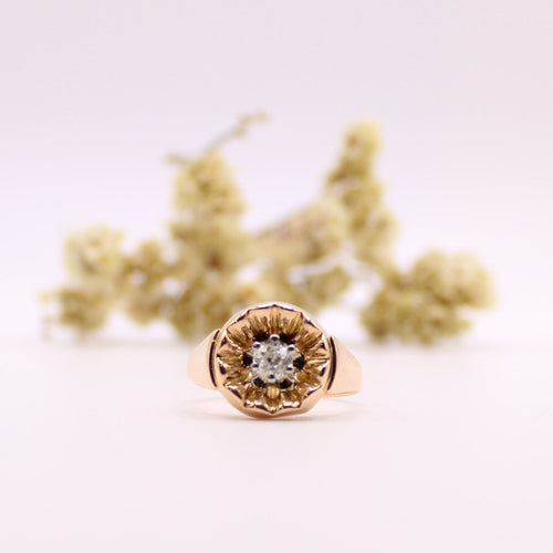 Bague Diamant Or jaune Années 50 58 Facettes