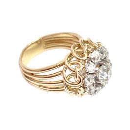 Bague 55 Bague Rétro Or jaune Diamants 58 Facettes 1-1074/1