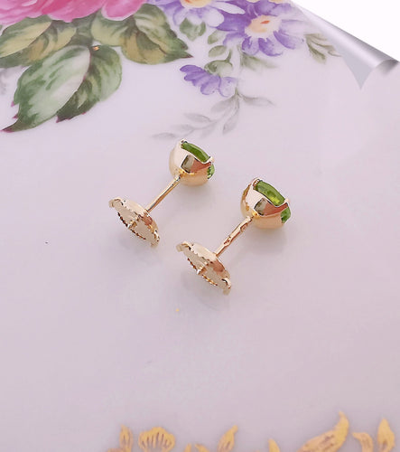 Boucles d'oreilles Puces d'oreilles Péridots 58 Facettes AA 1505