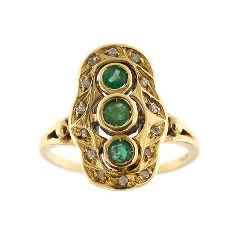 Bague 56 Bague émeraudes et diamants 58 Facettes 28609