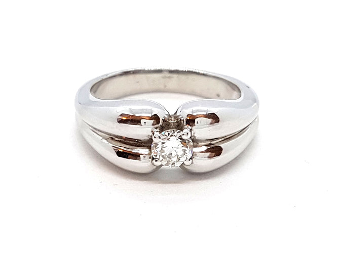 Bague 54 Bague Solitaire Or blanc Diamant 58 Facettes 06328CD
