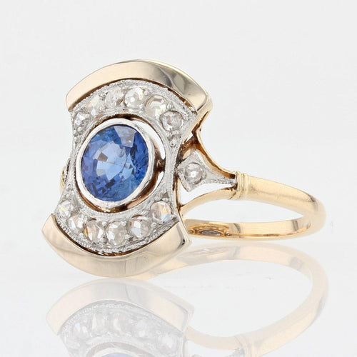 Bague 54 Bague ancienne art déco saphir diamants 58 Facettes 22-048