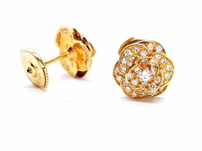 Boucles d'oreilles Boucles d'oreilles Fleur Or rose Diamant 58 Facettes 578707RV