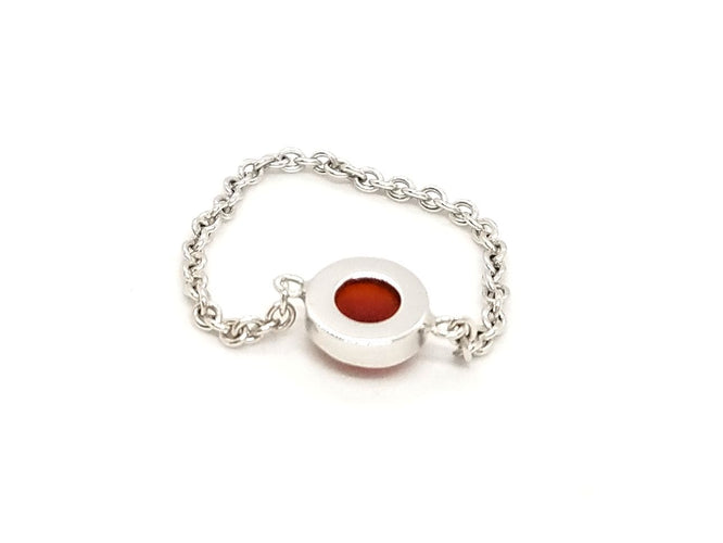 Bague 56 Bague Chaînette Or blanc Cornaline 58 Facettes 843305CD