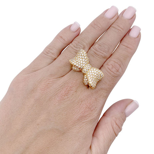 Bague 56 Bague "Noeud", or jaune et diamants. 58 Facettes 33378