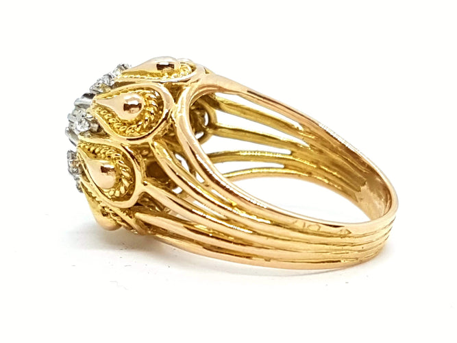 Bague 59 Bague Art déco Or jaune Diamant 58 Facettes 00528CN