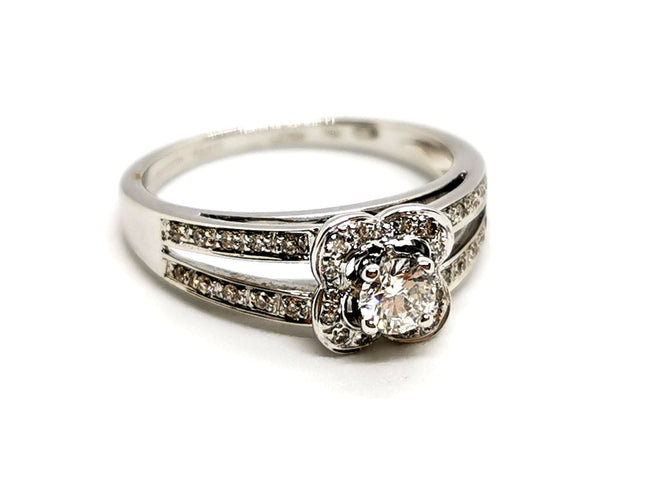 Bague 51 Mauboussin Bague Solitaire Chance of love Or blanc Diamant 58 Facettes 1220714CD