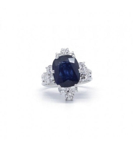 Bague 52 / Blanc/Gris / Or 750 Bague Saphir et Diamants 58 Facettes 210032R