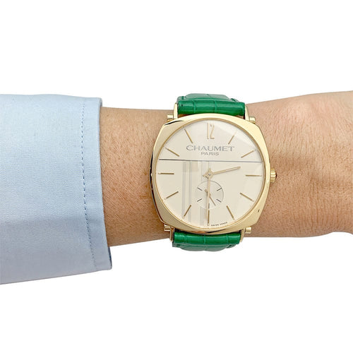 Montre Montre Chaumet, "Dandy" en or jaune sur cuir. 58 Facettes 32006