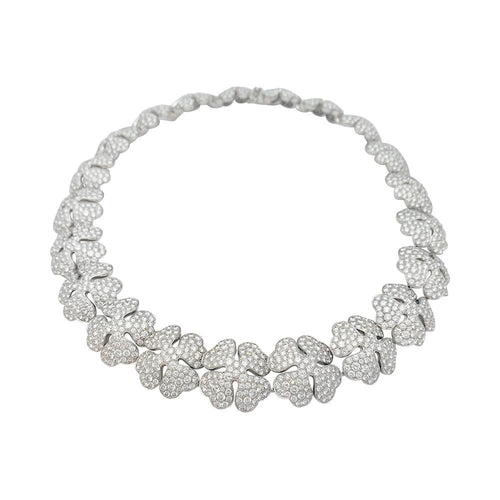Collier Collier Cartier "Clover" or blanc et diamants. 58 Facettes 31542