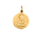 Pendentif Médaille religieuse ronde Vierge priant su enfant Jésus couché or jaune 58 Facettes