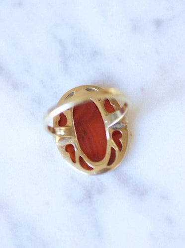 Bague Bague ancienne cornaline intaille lion sur or 58 Facettes