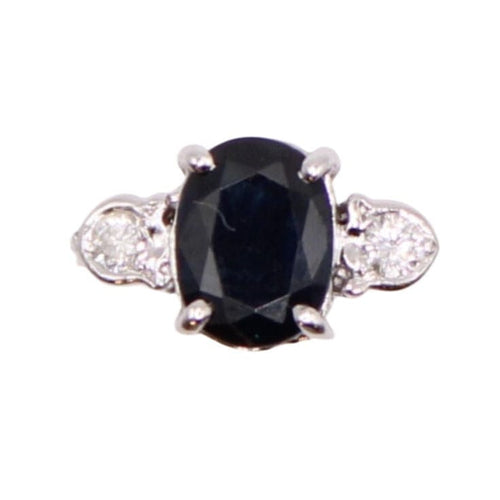 Bague Bague style Art-Déco Saphir, Diamants 58 Facettes