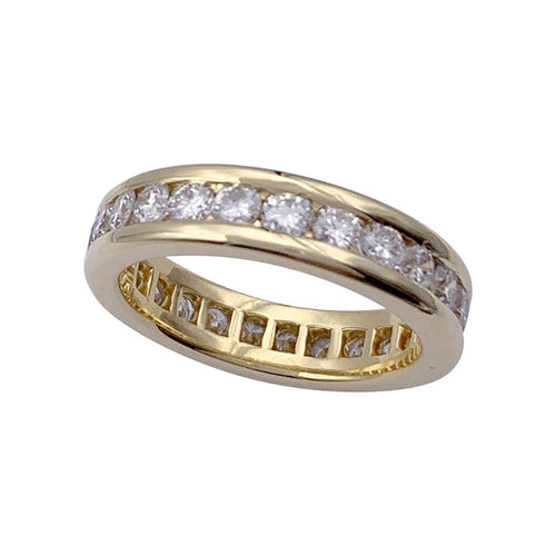 Bague 61 Alliance tour complet or jaune, diamants. 58 Facettes 32207