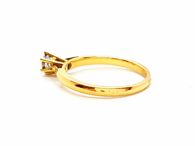 Bague 53 Bague Solitaire Or jaune Diamant 58 Facettes 06338CD