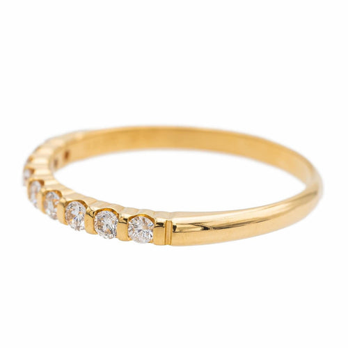 Bague 53 Bague Demi alliance Or jaune Diamant 58 Facettes 2742893CN