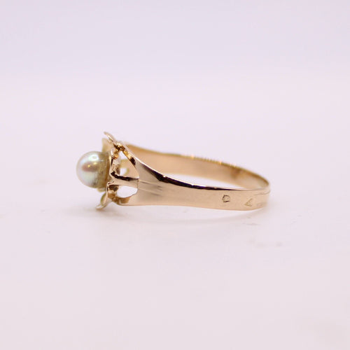 Bague Bague Marguerite, or jaune, perle 58 Facettes