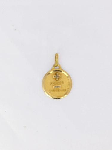 Pendentif AUGIS - Médaille L'originale en or Plus qu'hier, moins que demain 58 Facettes J234