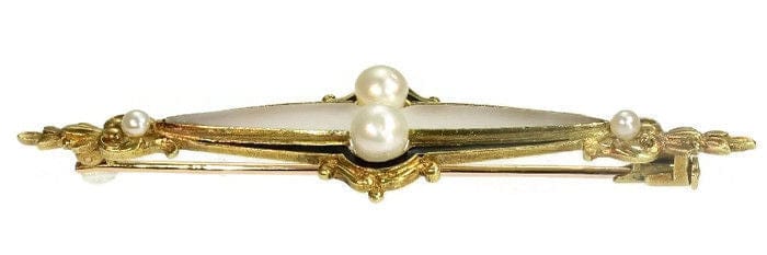 Broche Broche avec perles en émail noir 58 Facettes 14350-0124