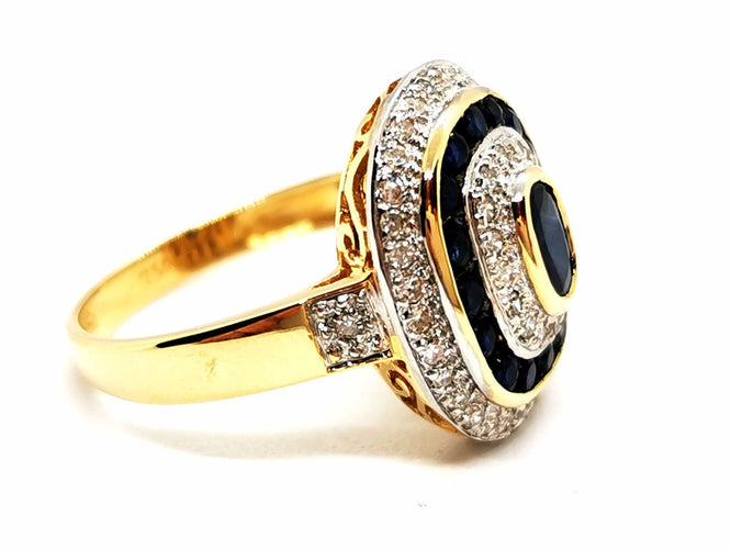 Bague 58 Bague Art déco Or jaune Saphir 58 Facettes 1628870CN