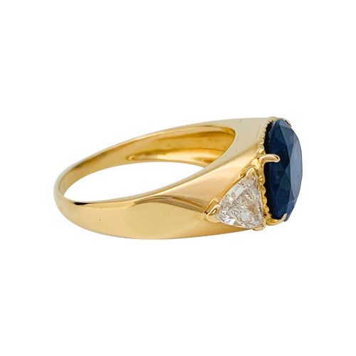 Bague 57 Bague A.Reza en or jaune saphir 6,71 carats et diamants. 58 Facettes 31547