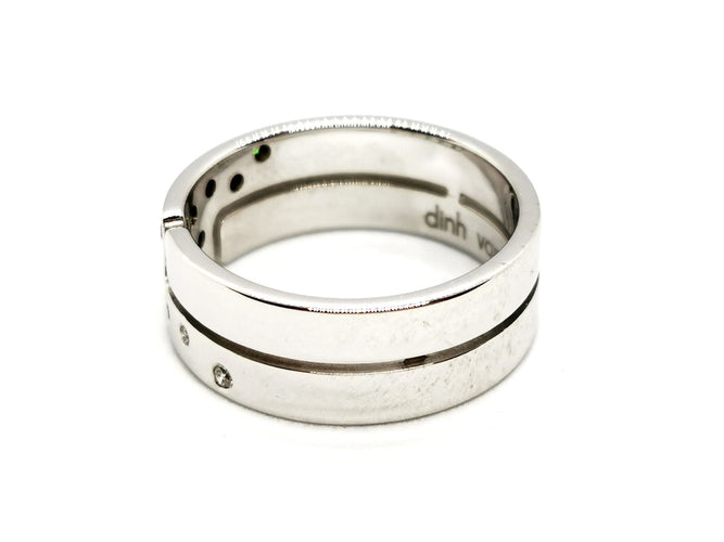 Bague 53 Dinh Van Bague Seventies Or blanc Diamant 58 Facettes 1505954CN