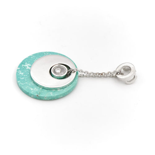 Collier Chopard Pendentif Happy Diamond Or blanc Diamant 58 Facettes 2025368CN