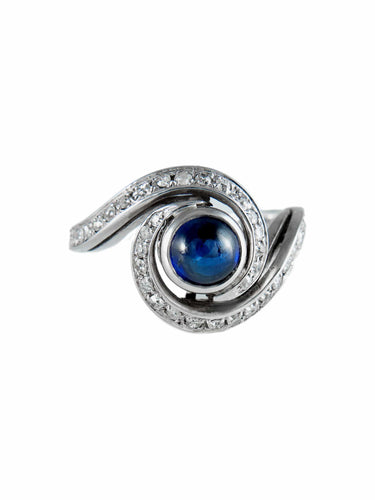 Bague 52 Bague Tourbillon Or Blanc, Saphir et Diamants 58 Facettes