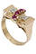 Bague 51 BAGUE RUBIS ET DIAMANTS ANNÉES 50' 58 Facettes 048721