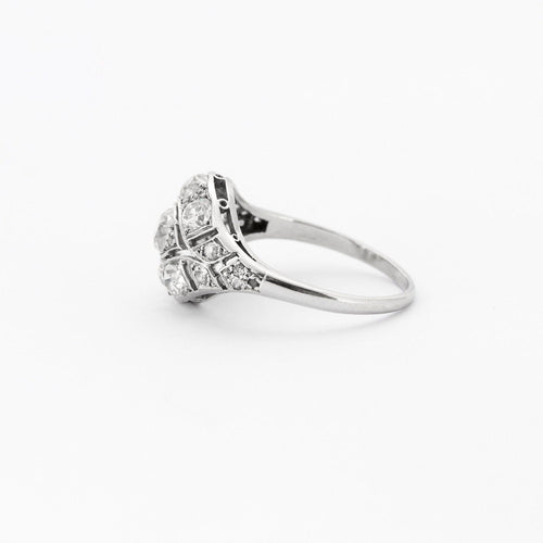 Bague 51 Bague Art Déco Diamants Platine 58 Facettes