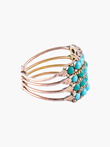 Bague 52 Bague de Harem Or Turquoises 58 Facettes