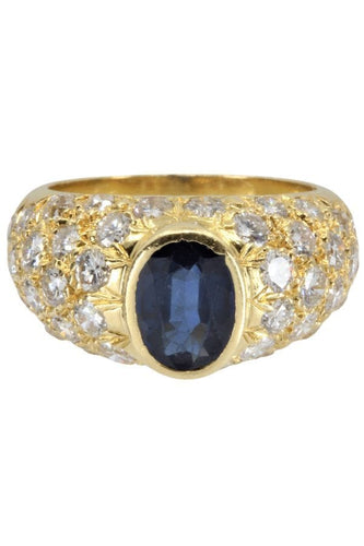 Bague BAGUE JONC SAPHIR ET DIAMANTS 58 Facettes 045771