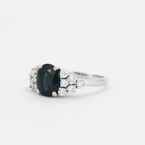 Bague 49 Bague Saphir épaulé Diamants 58 Facettes
