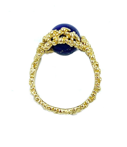 Bague Gilbert Albert. Belle bague Mimosas or jaune et billes interchangeables 58 Facettes