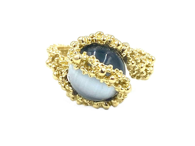 Bague 53 GILBERT ALBERT. Bague or jaune et billes interchangeables 58 Facettes