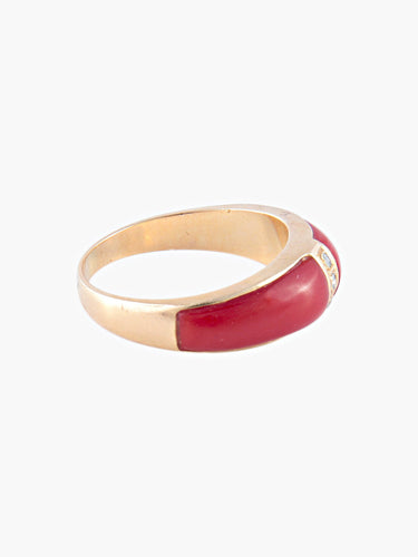 Bague Bague Jonc Or Jaune Cornaline 58 Facettes