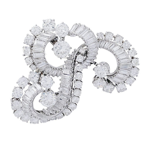 Clip Clip J.Lacloche, "Volutes", platine, or blanc, diamants. 58 Facettes 32373