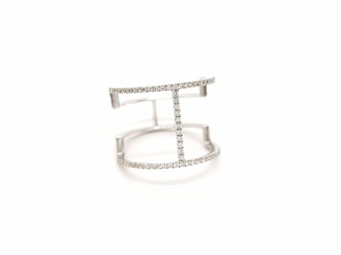 Bague 53 Bague Graphique Or blanc Diamant 58 Facettes 578789RV