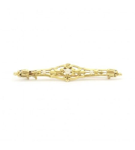 Broche Jaune / Or 750 Broche barrette fin XIXe 58 Facettes 170022R