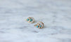 Boucles d'oreilles Dormeuses or rose, perles, turquoises et diamants 58 Facettes