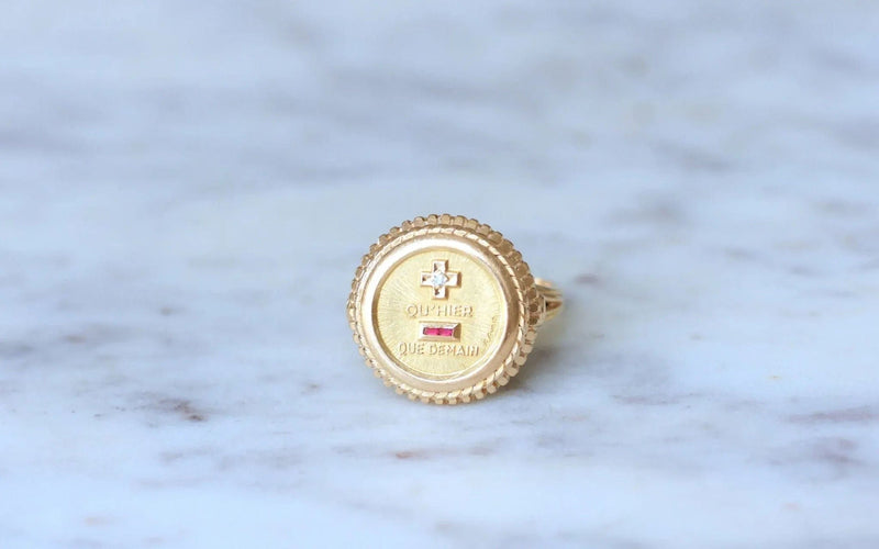 Bague AUGIS  - Bague d'amour vintage 58 Facettes