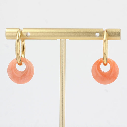 Boucles d'oreilles Créoles en or et pampille de corail 58 Facettes 21-556