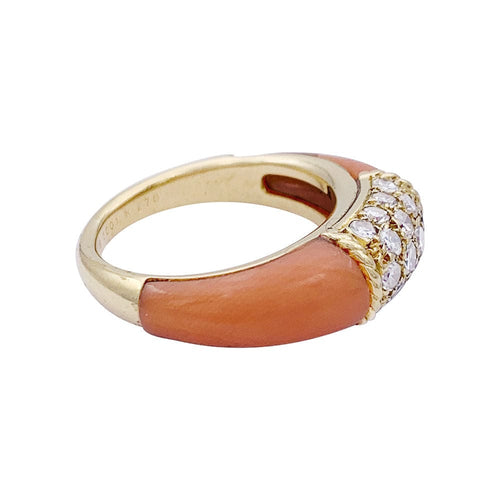 Bague 51 Bague Van Cleef & Arpels "Philippine", or jaune, corail rose et diamants. 58 Facettes 33166